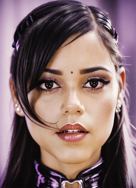 professional photograph of sks woman as ((dominatrix)), ((detailed face)), (High Detail), Sharp, 8k, ((bokeh)), <lora:locon_jennaortega_v1_from_v1_64_32:1.25>