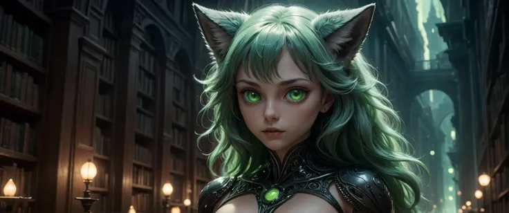 slim stature has a (athletic body with toned abs and (smaller breasts:1.4) , breasts of Natural and Toned and Balanced shape,) figure and has Curvaceous and Wide hips , Heterochromia with hazel eyes and hazel eyes eyes a furry with with fox ears and tails, (( humanoid glowing green animal eyes, )) ,
(Zoomed in), ((close shot, focus on torso and face:1.3)) , ((looking to viewer)), intricate face, perfect face, perfecteyes eyes, perfect eyes, perfect hands, perfect feets, perfect teeth, <lora:add-detail-xl:1.25> ,
at a crossing in  a a dreamy fantasy big city  in the style of Scratchboard painting  , soft lighting Radial Blur and Chromatic Aberration , , hard borders John Howe , between we are indside of a library which is built and decorated in the mixed style of digital painting  , cinematic lighting film still and ((light bokeh)) and volumetrics dtx , , intricate H.R. Giger and fantasy painting  , cinematic lighting and global illumination movie  still and volumetrics dtx and Tilt-Shift Blur and Depth of Field Blur , , hard contours Virgil Finlay  and we are outside of a theatre which is built and decorated in the mixed style of matte painting  , hard lighting Depth of Field Blur and Bokeh Panorama and Swirl Bokeh , , intricate Cushart Krenz 
anime, a mix of Horror and Harem ,