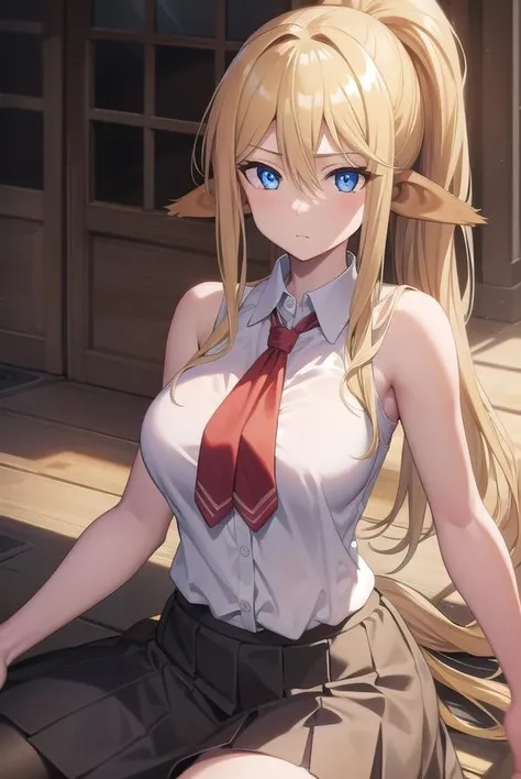 centoreashianus, <lora:centoreashianus-lora-nochekaiser:1>,
centorea shianus, animal ears, blonde hair, blue eyes, centaur, horse ears, horse tail, long hair, monster girl, ponytail, tail,
BREAK sleeveless, shirt, white shirt, neckerchief, red neckerchief, collar, skirt, black skirt,
BREAK looking at viewer,
BREAK outdoors,
BREAK <lyco:GoodHands-beta2:1>, (masterpiece:1.2), best quality, high resolution, unity 8k wallpaper, (illustration:0.8), (beautiful detailed eyes:1.6), extremely detailed face, perfect lighting, extremely detailed CG, (perfect hands, perfect anatomy),