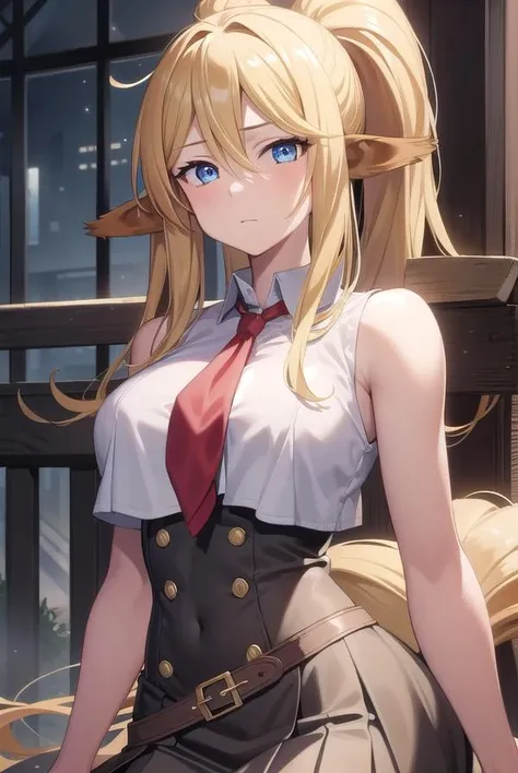 masterpiece, best quality, <lora:3r3MPGirlsFrontline_3r3MPV05:1>, miniskirt, shirt, hat, very long hair
