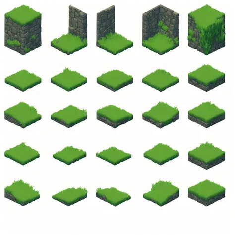 isometric, assets for adventure game, ultra-detailed, videogame scenery assets,
Grass floor
