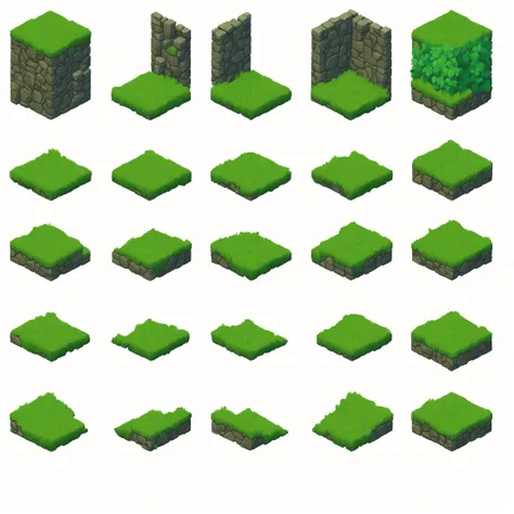 isometric, assets for adventure game, ultra-detailed,  videogame scenery assets,
stone floor