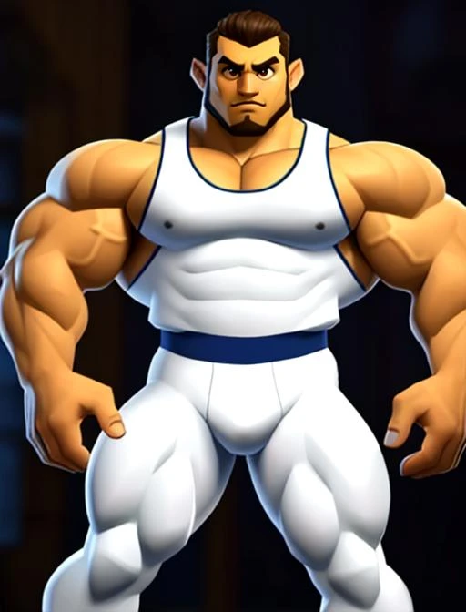 (1man),muscular, brown eyes, casual clothes, handsome,nerd,wearing a tight tank top, dynamic,wearing a (white) tight short, big bulge,(intricate details, Masterpiece, high quality, best quality)