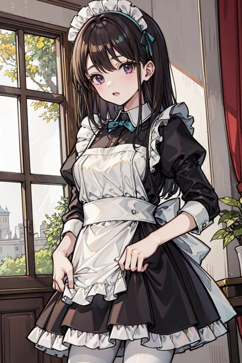 1girl, maid <lora:tangbohu-line_1.0:0.9>
