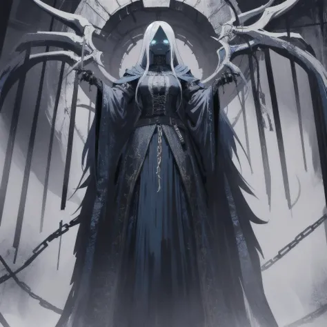 (extremely detailed 8k wallpaper),a medium shot photo of a fearful necromancer, Intricate, High Detail, dramatic