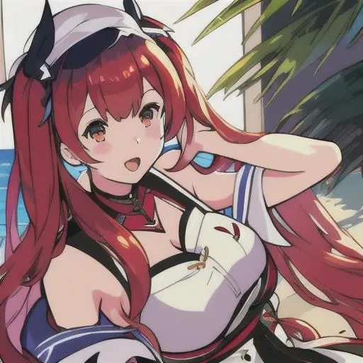 <lora:azurLaneHonolulu_v10:1>1girl,azurLane,Honolulu,read haird,