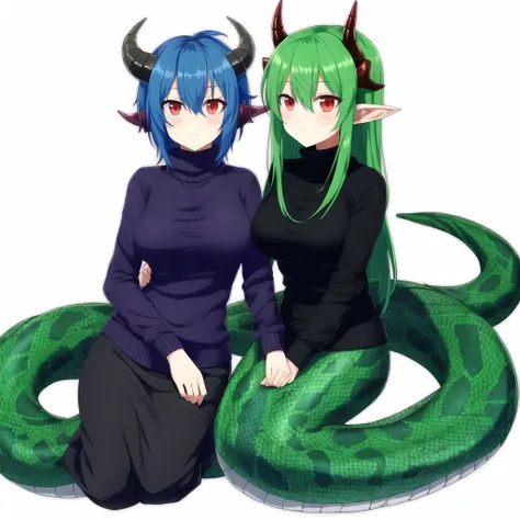 (masterpiece, best quality), best resolution, (3heads:1.3), (4arms:1.4), Ganyu, white skin, scaly skin, long hydra neck, dragon claws, huge dragon wings, long lamia tail, big breasts, gigantic muscular body, full body.