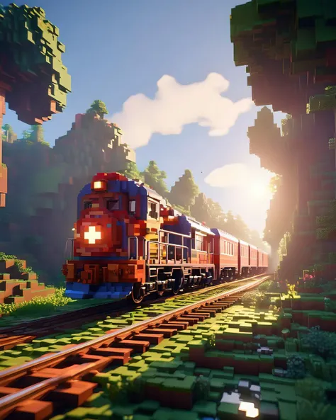 Blocky and pixelated aesthetic,pixel art,4k,realistic,game CG rendering,nature light,shadows,minecraft,<lora:minecraft:0.9>,
train,