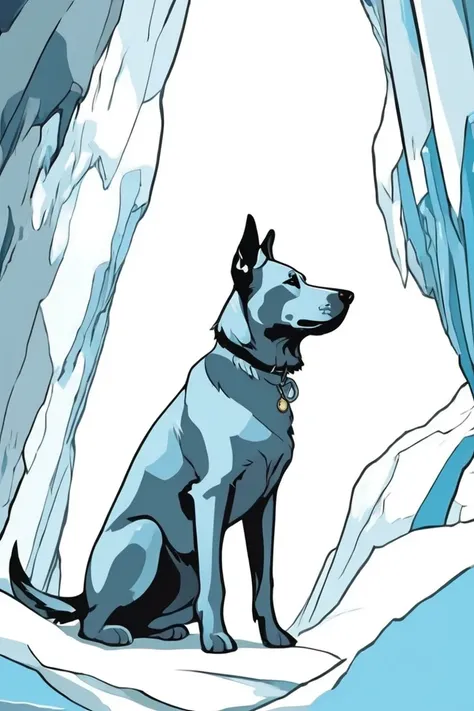 flvcil05 style <lora:style_05_line_art_l2-x_flvcil05_style:1>, dog standing,
actress, fallacious,
Glacial ice cave and blue tones,
high quality, masterpiece, highres,