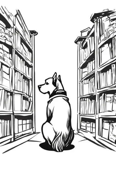 flvcil05 style <lora:style_05_line_art_l2-x_flvcil05_style:1>, dog standing,
samurai, painterly,
Old bookstore and shelves and quiet corners,
high quality, masterpiece, highres,