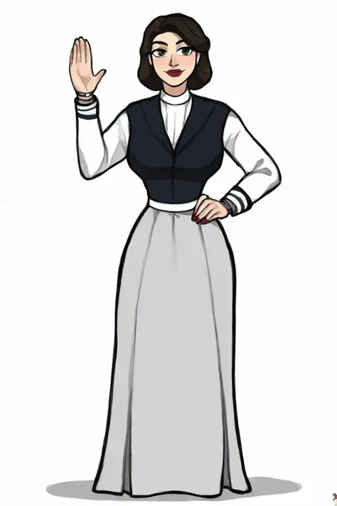 flvcil18 style <lora:style_18_simple_tone_l0-p_flvcil18_style:1>, woman cluseup standing,
sailor, elegant,
Snowy mountain lodge and ski slopes,
high quality, masterpiece, highres,