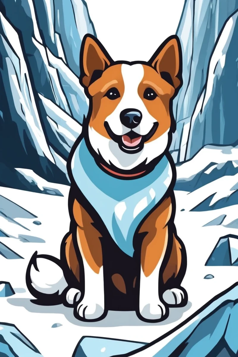 flvcil07 style <lora:style_07_vibrant_pulse_l3-x_flvcil07_style:1>, dog standing,
actress, fallacious,
Glacial ice cave and blue tones,
high quality, masterpiece, highres,