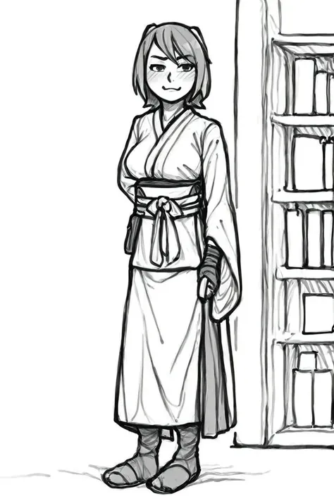 flvcil15 style <lora:style_15_line_art_l2-p_flvcil15_style:1>, dog standing,
samurai, painterly,
Old bookstore and shelves and quiet corners,
high quality, masterpiece, highres,