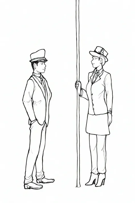 flvcil14 style <lora:style_14_mono_sketch_l1-p_flvcil14_style:1>, man  standing, 
train attendant, striped,
Steampunk city and airships and gears, 
high quality, masterpiece, highres,