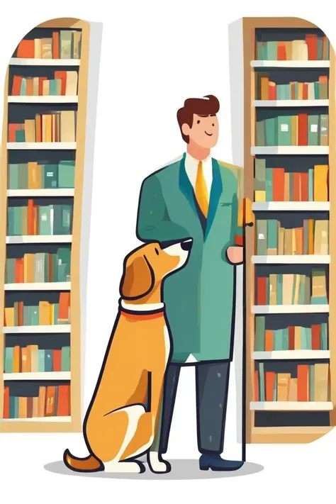 flvcil08 style <lora:style_08_simple_tone_l0-x_flvcil08_style:1>, dog standing,
standard-bearer, dazzling,
Old bookstore and shelves and quiet corners,
high quality, masterpiece, highres,