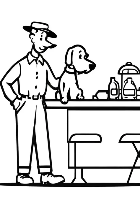 flvcil02 style <lora:style_02_bold_edge_l3-x_flvcil02_style:1>, dog standing,
engineer, fascinating,
Classic diner and neon sign,
high quality, masterpiece, highres,