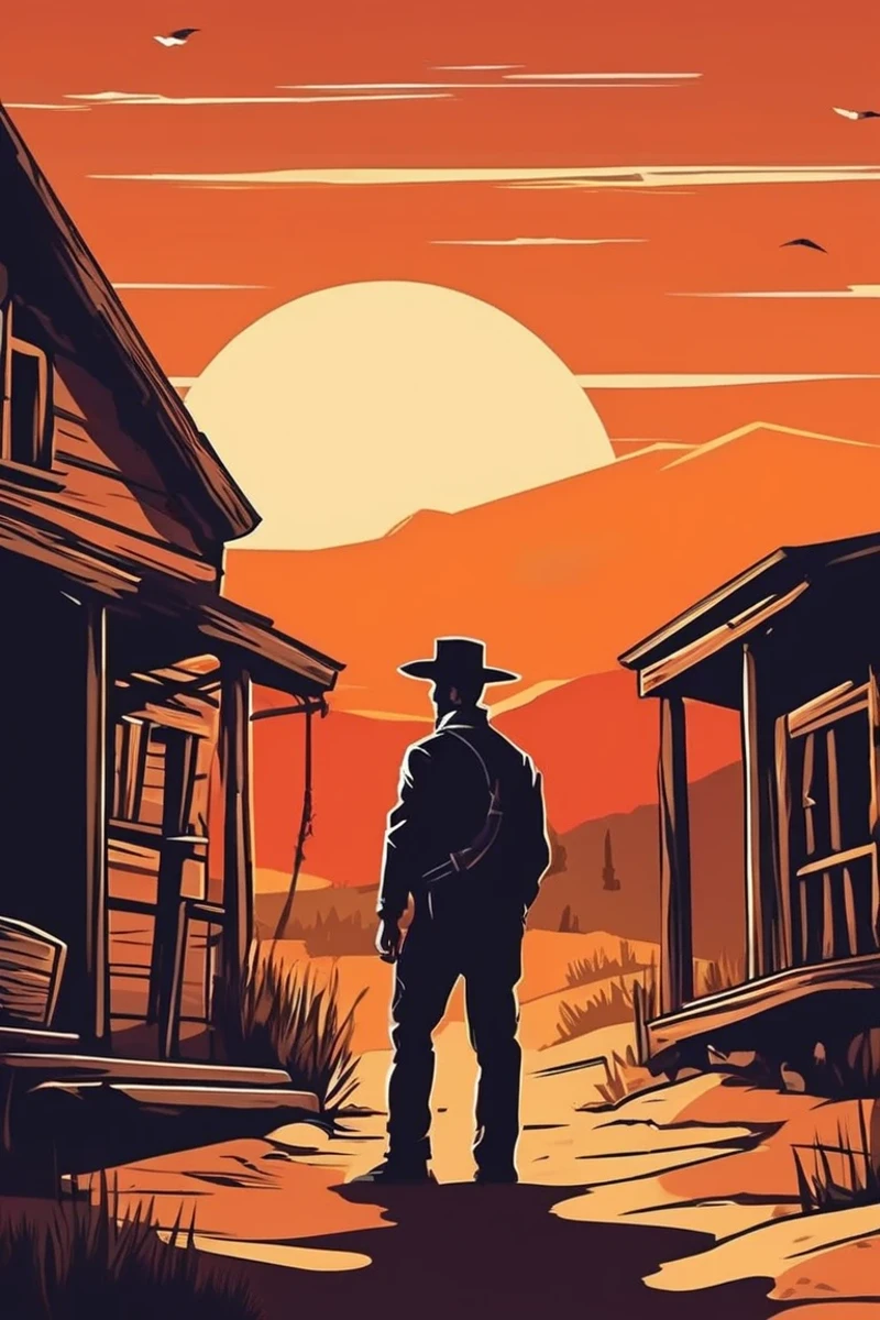 flvcil03 style <lora:style_03_cheerful_shade_l3-x_flvcil03_style:1>, man standing,
prisoner, sturdy,
Old western ghost town and dusk,
high quality, masterpiece, highres,