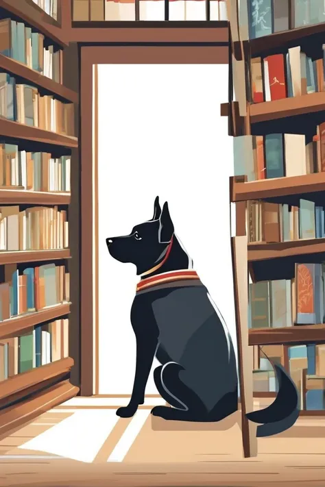 flvcil06 style <lora:style_06_cozy_palette_l0-x_flvcil06_style:1>, dog  standing, 
samurai, painterly,
Old bookstore and shelves and quiet corners, 
high quality, masterpiece, highres,