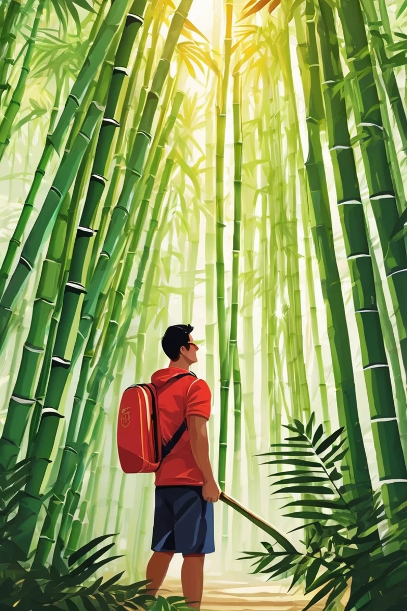 flvcil10 style <lora:style_10_pattern_heavy_l2-x_flvcil10_style:1>, man standing,
lifeguard, epic,
Bamboo forest and light filtering through,
high quality, masterpiece, highres,