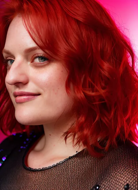 portrait of Elisabeth Moss, red hair, , epic (photo, studio lighting, hard light, sony a7, 50 mm, matte skin, pores, colors, hyperdetailed, hyperrealistic), <lyco:Elisabeth Moss:1.0>