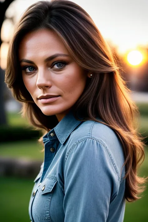 beautiful woman (jb1sset-150:0.99) as a sexy secretary, ((closeup portrait:1.2)), face focus, realistic, (detailed:1.15),(film grain, skin details, 4k:1), smile, Dappled Light, analog style (look at the viewer), (skin texture), (film grain), (hyper-realistic texture skin:1.3), cinematic light, sidelighting, ultra high res, best shadow, RAW, beautiful hair, designer jacket, fashionable skirt, buttoned up shirt, secretary outfit, winter city park, professional model photoshoot, hdr, sunset,