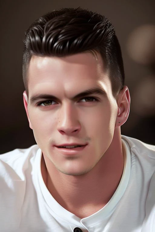 <lora:paddyov15:1> paddyo, professional studio quality modeling headshot, 4K, simple background, dramatic lighting, neutral expression, realistic skin, fine detail, shirt, ultra realistic photograph, professional photograph, by Gucci photographer.