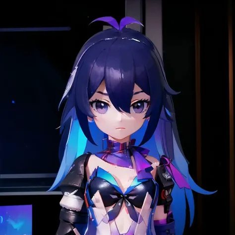 1girl, standing, chibi, papercraft,
((masterpiece)), seele hsr, 1girl, solo, purple_hair, long_hair, breasts, bangs, gloves, cleavage, hair_between_eyes, closed_mouth, purple_eyes, boots, black_gloves, fingerless_gloves, black_footwear,
masterpiece, best quality, high quality, absurdres, shiny skin, colorful, dynamic pose, stunning art, best quality, hyper detailed, dynamic angle, beatlful detailed, reflective hair, good lighting, ray tracing, depth of field, ultra-detailed, illustration, Amazing, fine detail, extremely detailed, ((ultra-detailed)), (beautiful detailed girl), beautiful detailed glow, intricate detail, highres, an extremely delicate and beautiful, beautiful detailed eyes, realistic, hdr, rounded eyes, detailed facial features,
(illustration), (beautiful detailed eyes), ((very detailed face)), depth_of_field, eyebrows_visible_through_hair, frills, looking_at_viewer, outdoors, (upper body:1.4),
clothes reflecting light, (light diffraction on skin: 1.35), (glossy skin: 1.55), (Iridescence Effect: 1.55),
(alleyway, night, neon lights, dimly lit, sign:1.5),
critical angle, thick thighs,
 <lora:papercraftV0.3-000004:1>  <lora:pikiruchibi_finetune:0.3> <lora:seele_hsr:1>