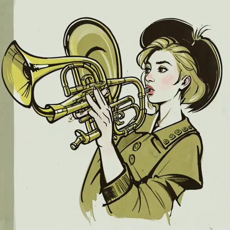 bissett illustration of a trumpet <lora:bissett:0.7>