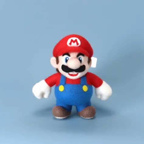 <lora:ç¾æ¯æ¯¡:1>,wool felt,mario,solo, 8k,Highly detailed,Digital photography,High definition,