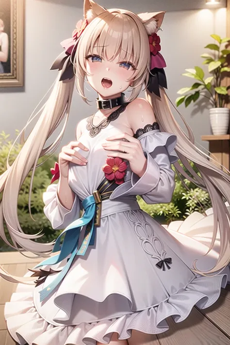 (((extremely detailed CG unity 8k wallpaper))),(((masterpiece))),(((best quality))),(beautiful detailed eyes),(((extreme detailed illustration))),cinematic lighting,art of light novel,highres,original,extremely detailed walpaper,shadow,((volume lighting)),bloom effect,vivid color,check commentary,commentary request,scenery,no text,
(solo),1girl,delicate face,(cute,full body:1.0),climax,
Artist_MANA,
nsfw,sexy,porn,
slave collar, piercings,blush,sweat,saliva,