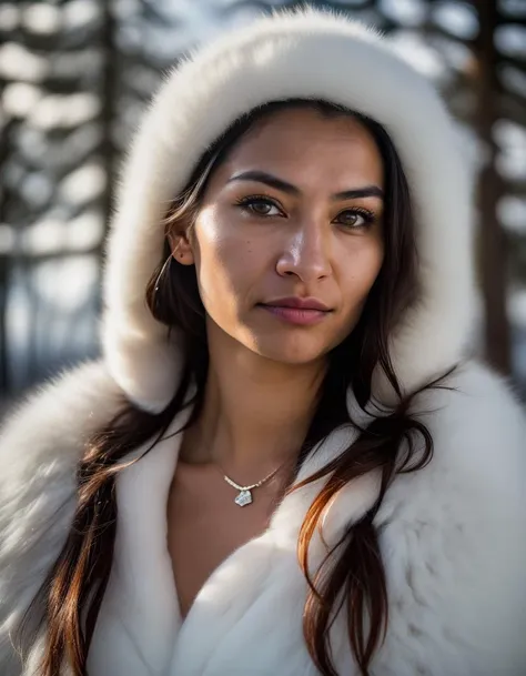 a 30yo, 30 years old eskimo woman
highly detailed mid shot portrait photo, sharp focus on eyes, cinematic lighting