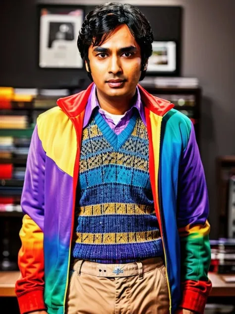 Rajesh768, full body , colorfull clothing, detailed eyes, photography, trending on artstation, sharp focus, studio photo, intricate details, highly detailed, by greg rutkowski <lora:Rajesh768-000450:0.7>