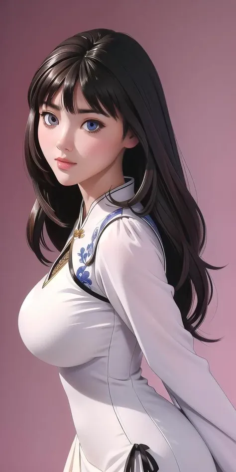 Sexy Toon <lora:yoshizuki_ioriV6:0.65> yoshizuki_iori, huge_breasts,  standing, solo, china_dress,, masterpiece, best_quality, detailed_face, detailed_eyes, highres, beautiful, detailed, absurdres,