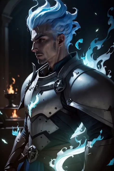 ((masterpiece,best quality))
<lora:Grezhul_AFK:0.7> Grezhul_AFK, solo, grey skin, 1boy, , from the side, fiery hair, blue fire, cowboy shot, Breastplate, armor,
| cinematic composition, dark theme, blue fire,
| bokeh, depth of field, cinematic composition, |