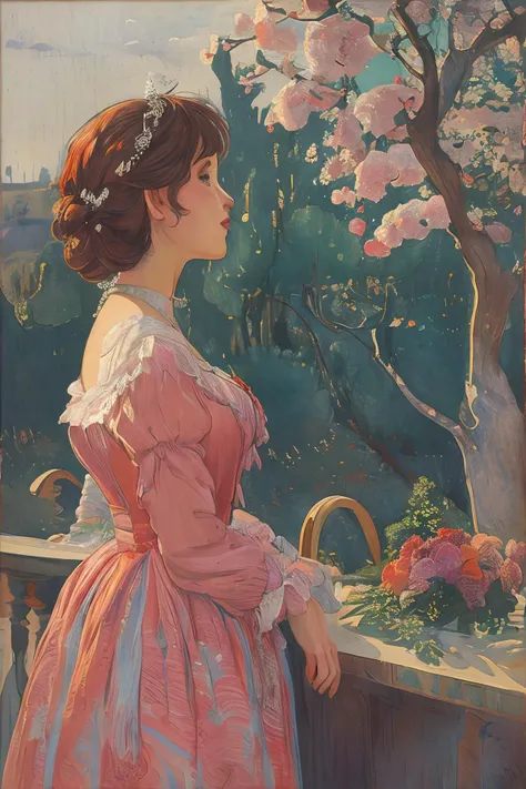 masterpiece,best quality,<lora:tbh139-:0.8>,idolmaster cinderella girls,illustration,style of Maurice Denis,