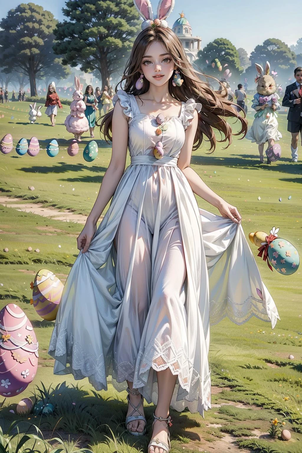 (long dress red:1.4) <lora:EasterEggsWorld:1> (EasterEggsWorld:1.2) (many girls:1.2) running on the green field <lora:people_count_slider_v1:3>