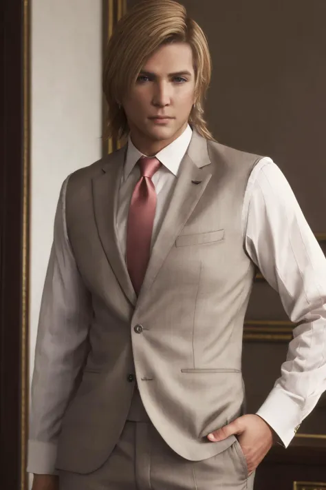 Best quality,masterpiece,ultra high res,1boy,dion_lesage,(business suit:1.2),looking at viewer,upper body,