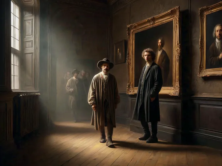 masterpiece, photorealistic, ultrarealistic,
Rembrandt artwork comes to life when the gallery closes, walking about. (a man).
(in the style of Rembrandt)
Surreal Harmony
<lora:Surreal Harmony:0.7>
<lora:Ghostly_Style_SDXL:0.4>