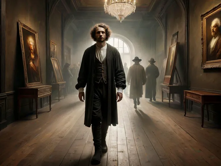 masterpiece, photorealistic, ultrarealistic,
Rembrandt artwork comes to life when the gallery closes, walking about. (a man).
(in the style of Rembrandt)
Surreal Harmony
<lora:Surreal Harmony:0.7>
<lora:Ghostly_Style_SDXL:0.4>