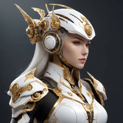 cinematic photo long shot portrait of a (White) ivory mechanical warmachine with (gold) and (black) details, scfi-fi, subsurface scattering, hyper realistic, concept art, illustration, extremely detailed, extremely intricate, extremely sharp lines, sharp focus, fascinating, 4k, 8k, smooth, masterpiece, award-winning, art by jim lee, art by wlop, full body shot, . 35mm photograph, film, bokeh, professional, 4k, highly detailed
