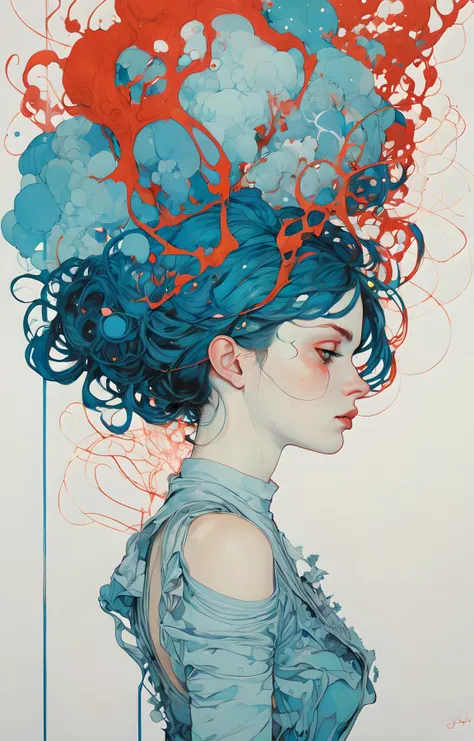 poster ,fantasyConrad Roset,james jean,bold lines,hyper detailed