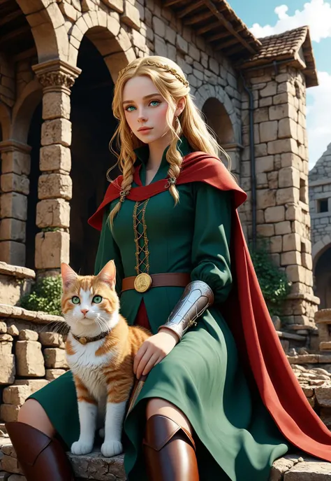 safe_pos, ((1girl, solo))
safe_pos, A blonde elf woman in medieval clothing with a sword, She wears a red cape, green tunic, and brown boots. A ginger cat sits beside her. Anime style, soft lighting, slightly low camera angle. Stone building exterior, detailed textures.
(((full-clothed))),
BREAK
(Ruins of ancient civilizations, with gold coins at their feet:1.9). score_9, score_8_up, score_7_up, score_6_up, source_cartoon, rating_explicit, Expressiveh, (((((upper body))))), dynamic pose
<lora:DandonFuga_Style_v.2_-_Pony:0.8>
(masterpiece) (best quality) (detailed) (8k) (HDR) (wallpaper) (cinematic lighting) (sharp focus) (intricate)
((((full-clothed)))),
BREAK
score_9, score_8_up, score_7_up, score_6_up, rating_explicit, Expressiveh,
(8k uhd:1,4)
(((portrait)))
<lora:DandonFuga_Style_v.2_-_Pony:0.8>
<lora:Expressive_H:0.4>,<lora:EnvyPonySoftBeauty01:0.4>, <lora:detailed_notrigger:2>