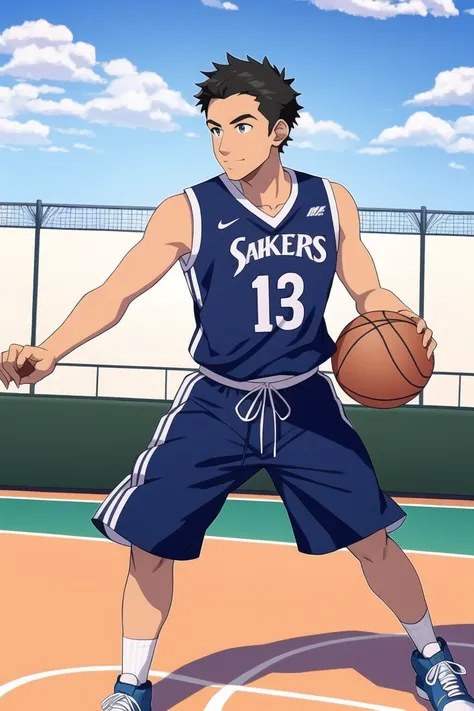 man playing basketball