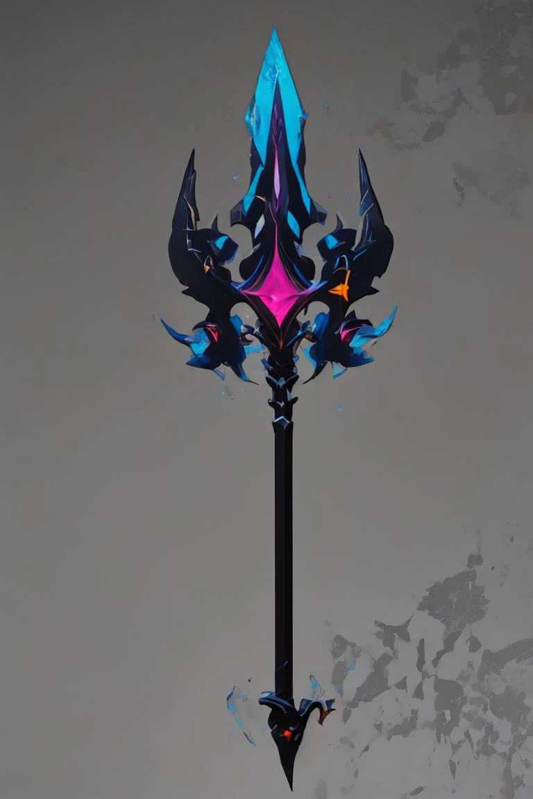 breathtaking full shot, hdr, dynamic lighting, (masterpiece, top quality, best quality, official art, beautiful and aesthetic:1.2),(8k, best quality, masterpiece:1.2), weapon, no humans, epic glowing divine greatstaff, fantasy, black gemstone, light particles, reflective surface, still life, glowing weapon, floating, glowing, simple background, <lora:Mild detail adjusterV10:0.2> <lora:CGgameweaponicon gsw:1> CGgameweaponicon gsw (edgQuality:1.2), <lora:lcm-lora-sdv1-5:0.7>, masterpiece, award-winning, professional, highly detailed, Vector art, Vivid colors, Clean lines, Sharp edges, Minimalist, Precise geometry, Simplistic, Smooth curves, Bold outlines, Crisp shapes, Flat colors, Illustration art piece, High contrast shadows, Technical illustration, Graphic design, Vector graphics, High contrast, Precision artwork, Linear compositions, Scalable artwork, Digital art
