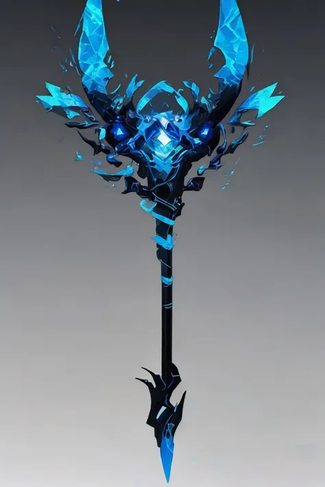 breathtaking full shot, hdr, dynamic lighting, (masterpiece, top quality, best quality, official art, beautiful and aesthetic:1.2),(8k, best quality, masterpiece:1.2), weapon, no humans, epic glowing lightning staff, fantasy, blue gemstone, light particles, reflective surface, still life, glowing weapon, floating, glowing, simple background, <lora:Mild detail adjusterV10:0.2> <lora:CGgameweaponicon gsw:1> CGgameweaponicon gsw (edgQuality:1.2), <lora:lcm-lora-sdv1-5:0.7>, masterpiece, award-winning, professional, highly detailed, Vector art, Vivid colors, Clean lines, Sharp edges, Minimalist, Precise geometry, Simplistic, Smooth curves, Bold outlines, Crisp shapes, Flat colors, Illustration art piece, High contrast shadows, Technical illustration, Graphic design, Vector graphics, High contrast, Precision artwork, Linear compositions, Scalable artwork, Digital art