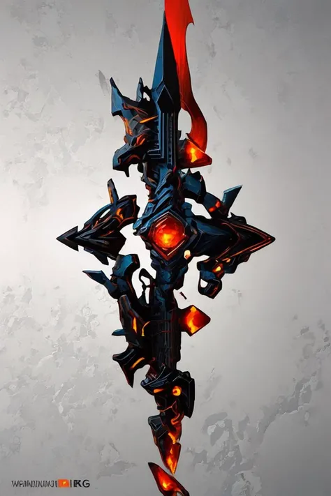 breathtaking full shot, hdr, dynamic lighting, (masterpiece, top quality, best quality, official art, beautiful and aesthetic:1.2),(8k, best quality, masterpiece:1.2), weapon, no humans, epic glowing water greatstaff, fantasy, red gemstone, light particles, reflective surface, still life, glowing weapon, floating, glowing, simple background, <lora:Mild detail adjusterV10:0.2> <lora:CGgameweaponicon gsw:1> CGgameweaponicon gsw (edgQuality:1), <lora:lcm-lora-sdv1-5:0.7>, masterpiece, award-winning, professional, highly detailed, Vector art, Vivid colors, Clean lines, Sharp edges, Minimalist, Precise geometry, Simplistic, Smooth curves, Bold outlines, Crisp shapes, Flat colors, Illustration art piece, High contrast shadows, Technical illustration, Graphic design, Vector graphics, High contrast, Precision artwork, Linear compositions, Scalable artwork, Digital art