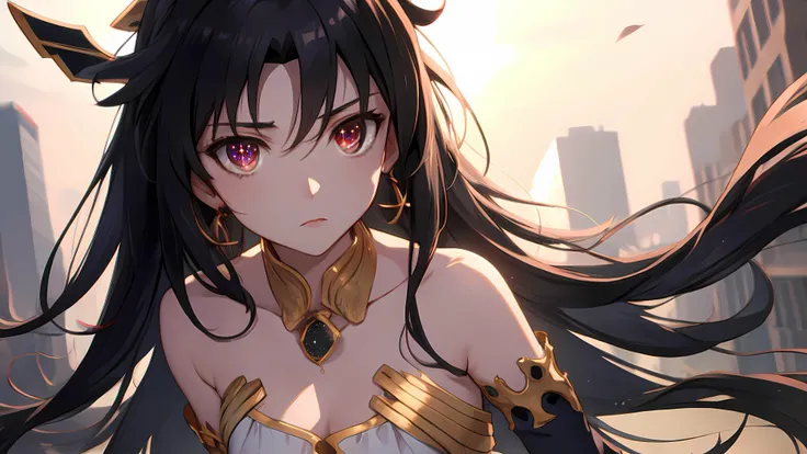 (black), ishtar, ishtar, <lora:ishtartest:1>, white shine, 8k, detailed, lighting, sparkles, super detailed, clear