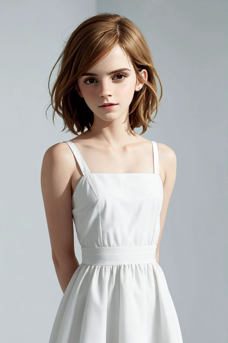 simple background Emma Watson, woman, sundress