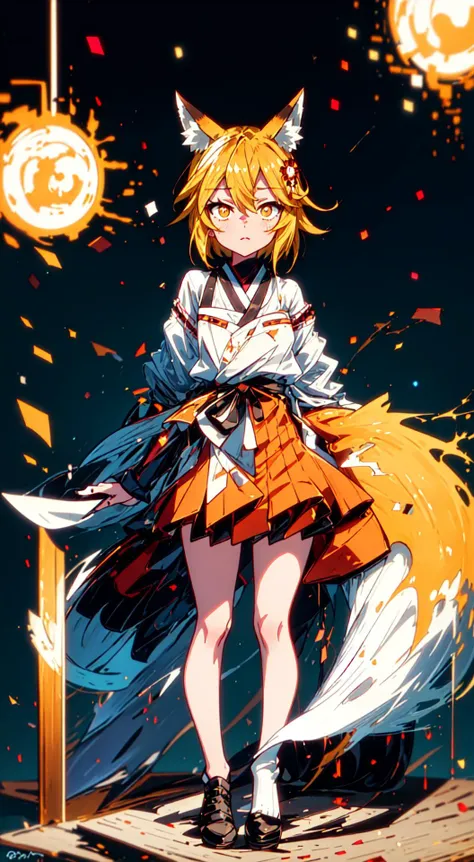 (masterpiece, best quality, full body:1.3), (high detailed eyes, sharp eyes:1.1), orange eyes, animal ears, long hair, blonde hair, over the table, senko, fox girl, glowing eyes, character focus, <lora:add_detail:0.7>, <lora:animeoutlineV4_16:0.3>, <lora:multisenk2-000004:0.7>, <lora:liulianpai_lora:0.2>, <lora:sharp_eyes:0.5>, <lora:beautiful detailed eyes:0.7>, <lora:ChromaticAberration:0.1>, <lora:80'sFusion:0.3>