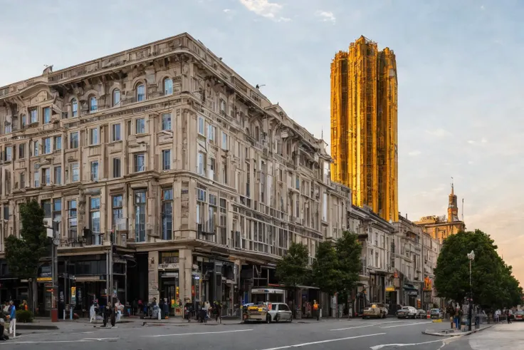 dvarchmodern style, an elegant very tall yellow tower towering over the city, made of glass and plastic, above the clouds, professional architecture photography, photo realistic, ornate, super detailed, intricate, dramatic lighting, shadows,